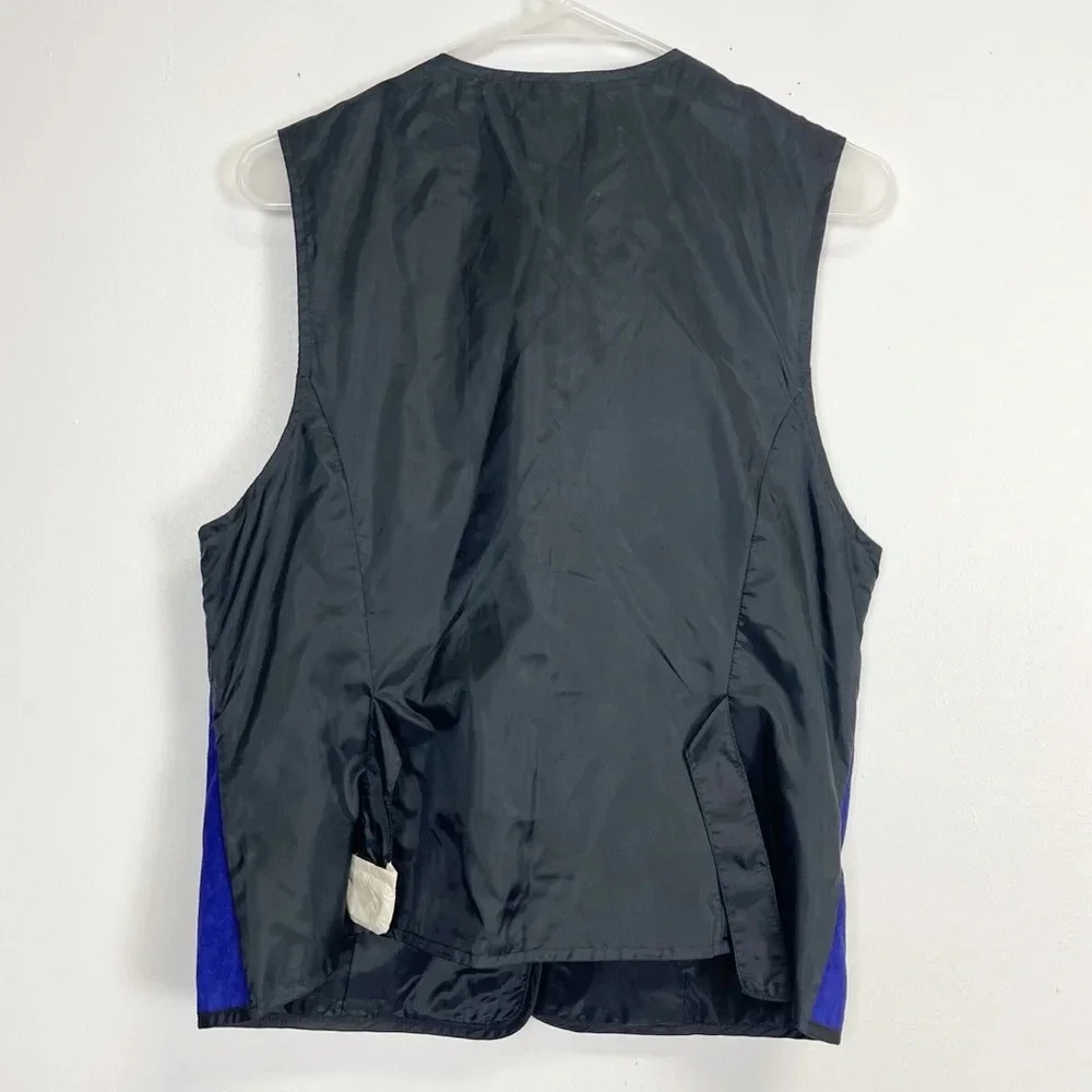 NWT Diane Von Furstenberg Leather Vest Womens Medium Blue the Color Authority